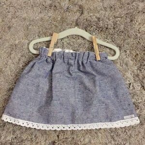 Jean and lace newborn skirt